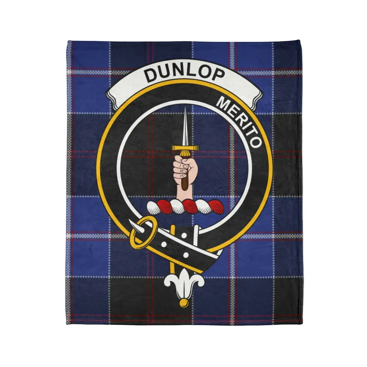 Dunlop Clan Crest Tartan Blanket Perfect Gift Idea