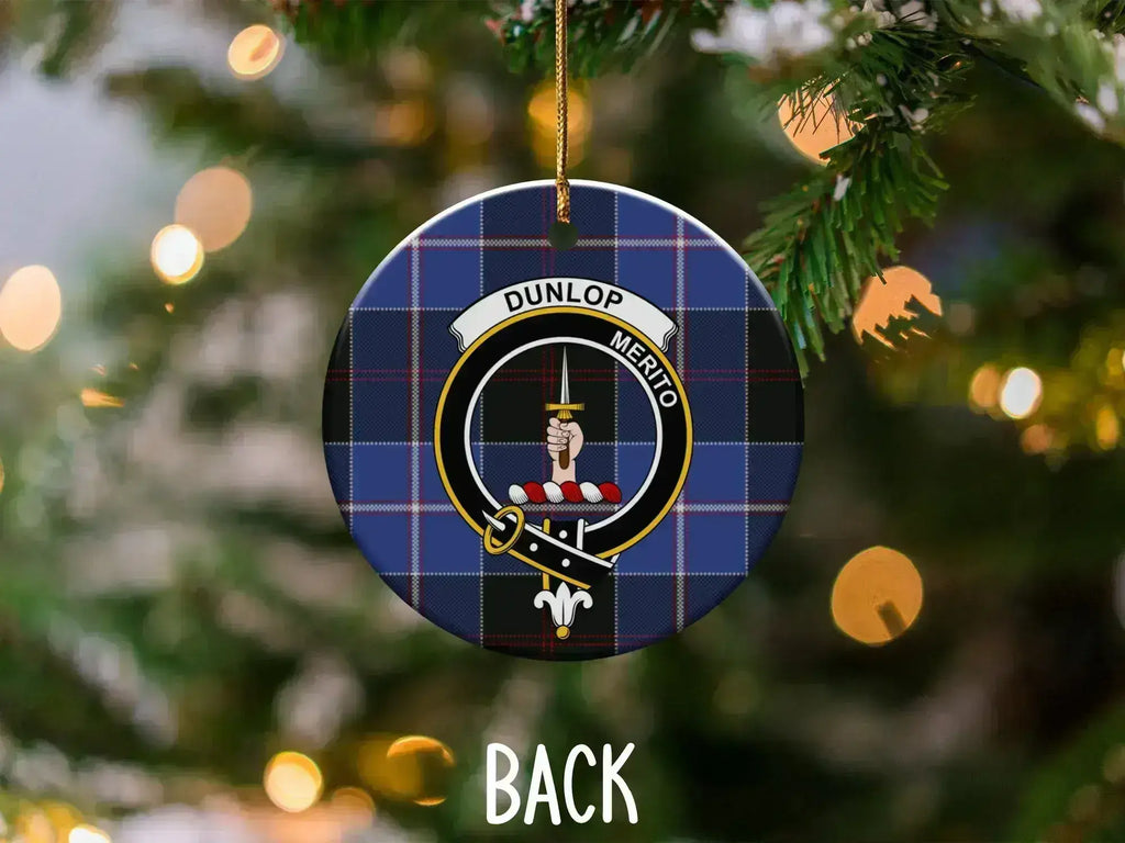 Dunlop Merito Clan Crest Tartan Christmas Ornament