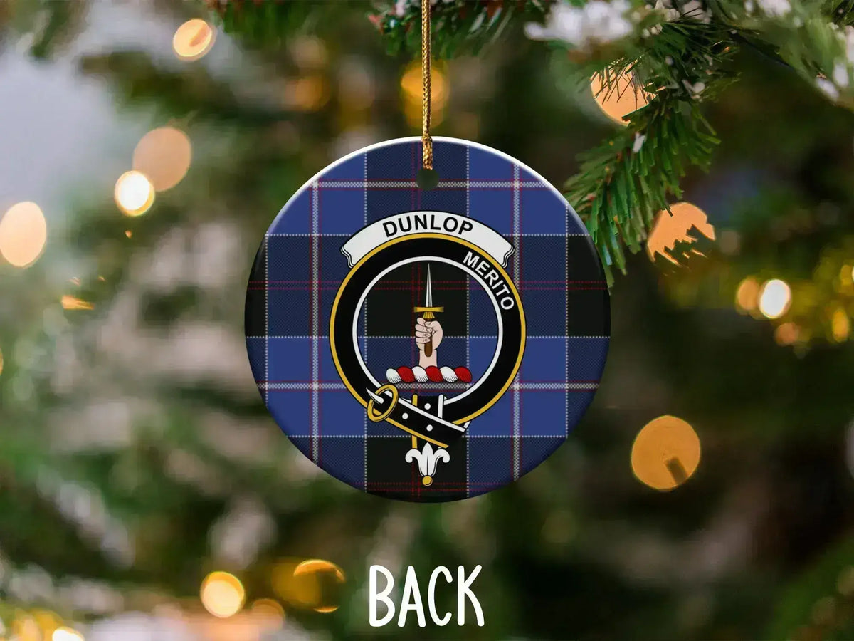 Dunlop Merito Clan Crest Tartan Christmas Ornament