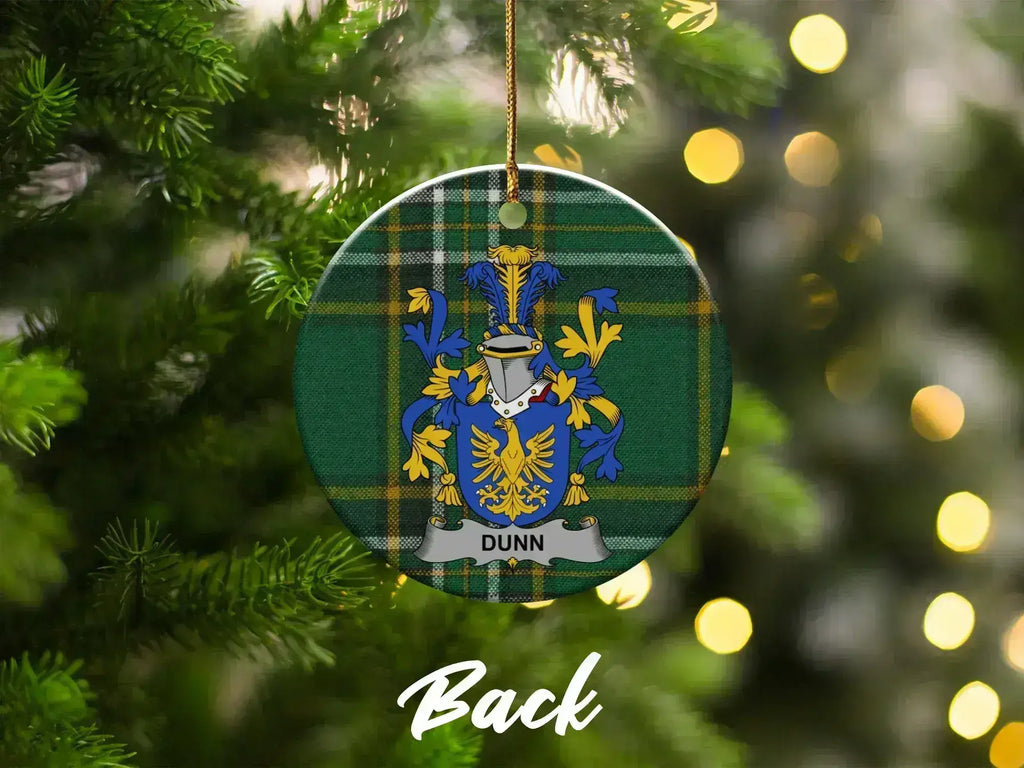 Dunn Family Crest Plaid Pattern Christmas Ornament product