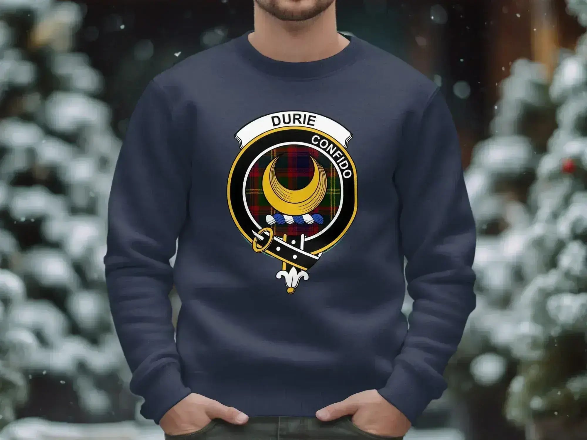 Durie Confido Emblem Design on Navy Sweatshirt product