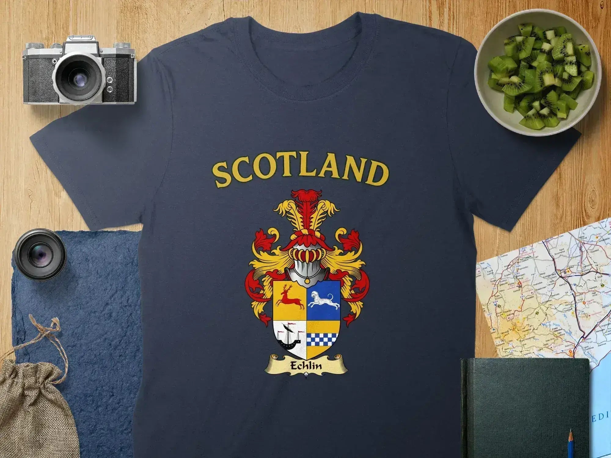 Echlin Scottish clan crest t-shirt — heritage crest graphic