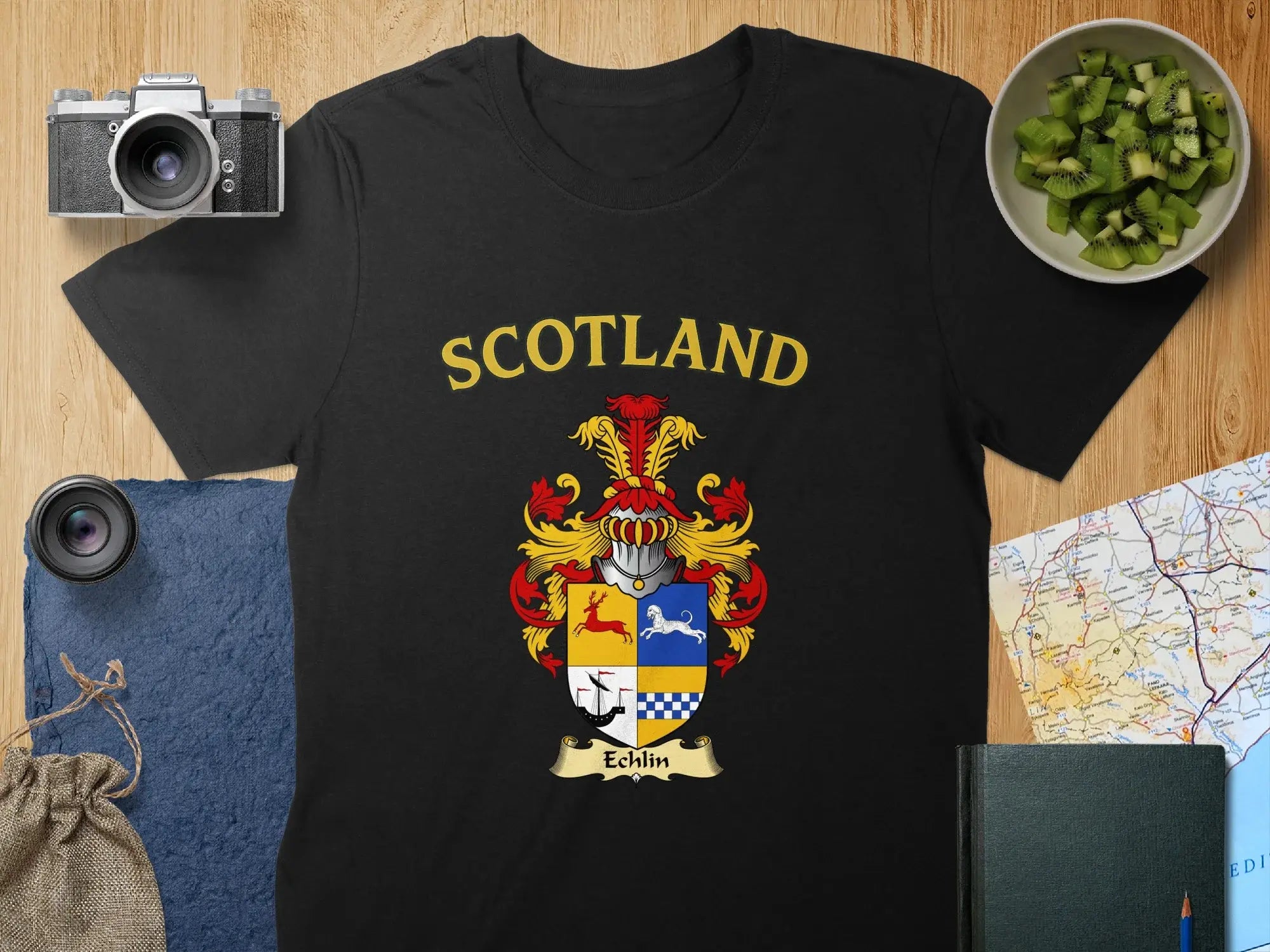 Echlin Scottish clan crest t-shirt — crest print on soft cotton
