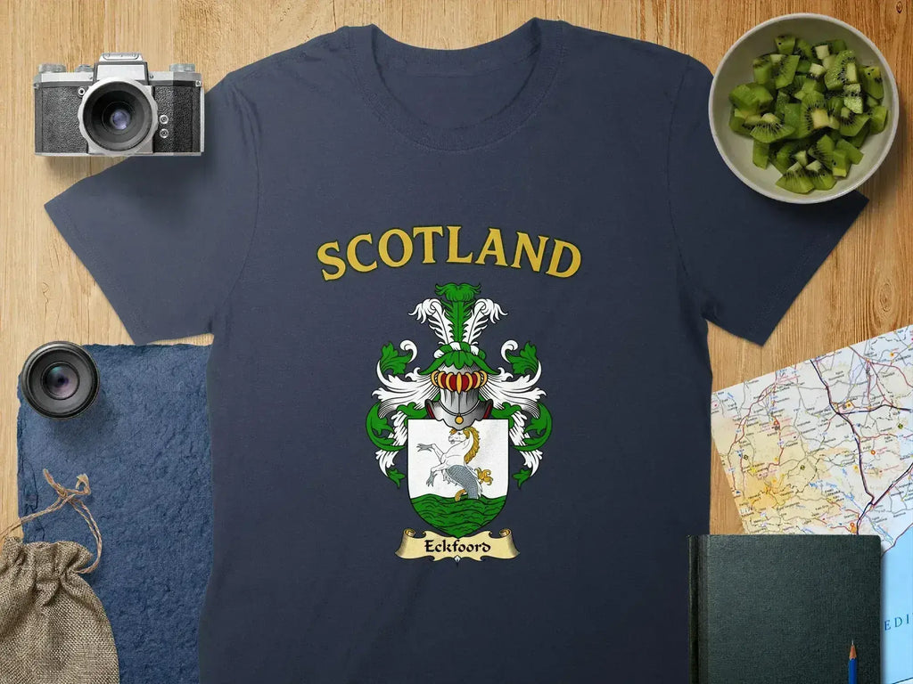 Eckfoord Scottish clan crest t-shirt — heritage crest graphic