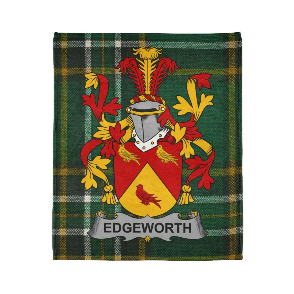 Edgeworth Coat of Arms Tartan Plaid Blanket