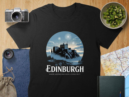 Edinburgh Castle Fireworks Graphic T-Shirt product