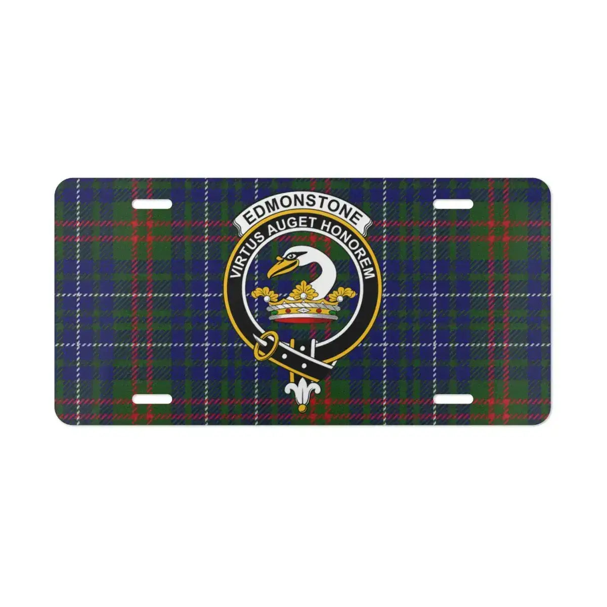 Edmonstone Virtus Auget Honorem Plaid License Plate product