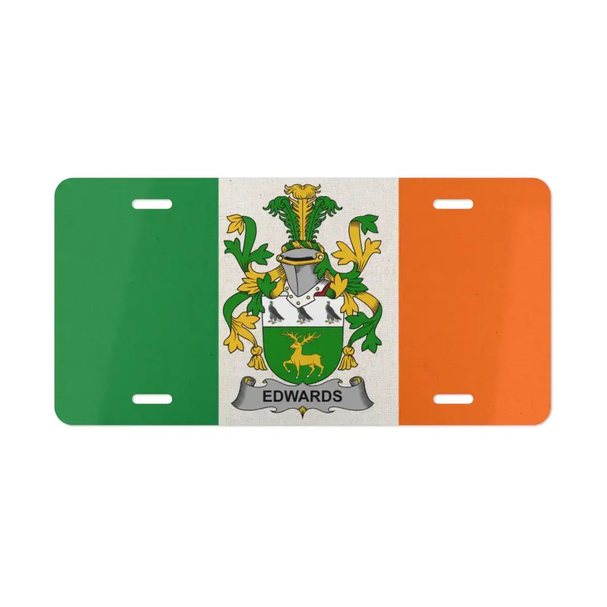 Edwards Family Crest with Ireland Flag License Plate product
