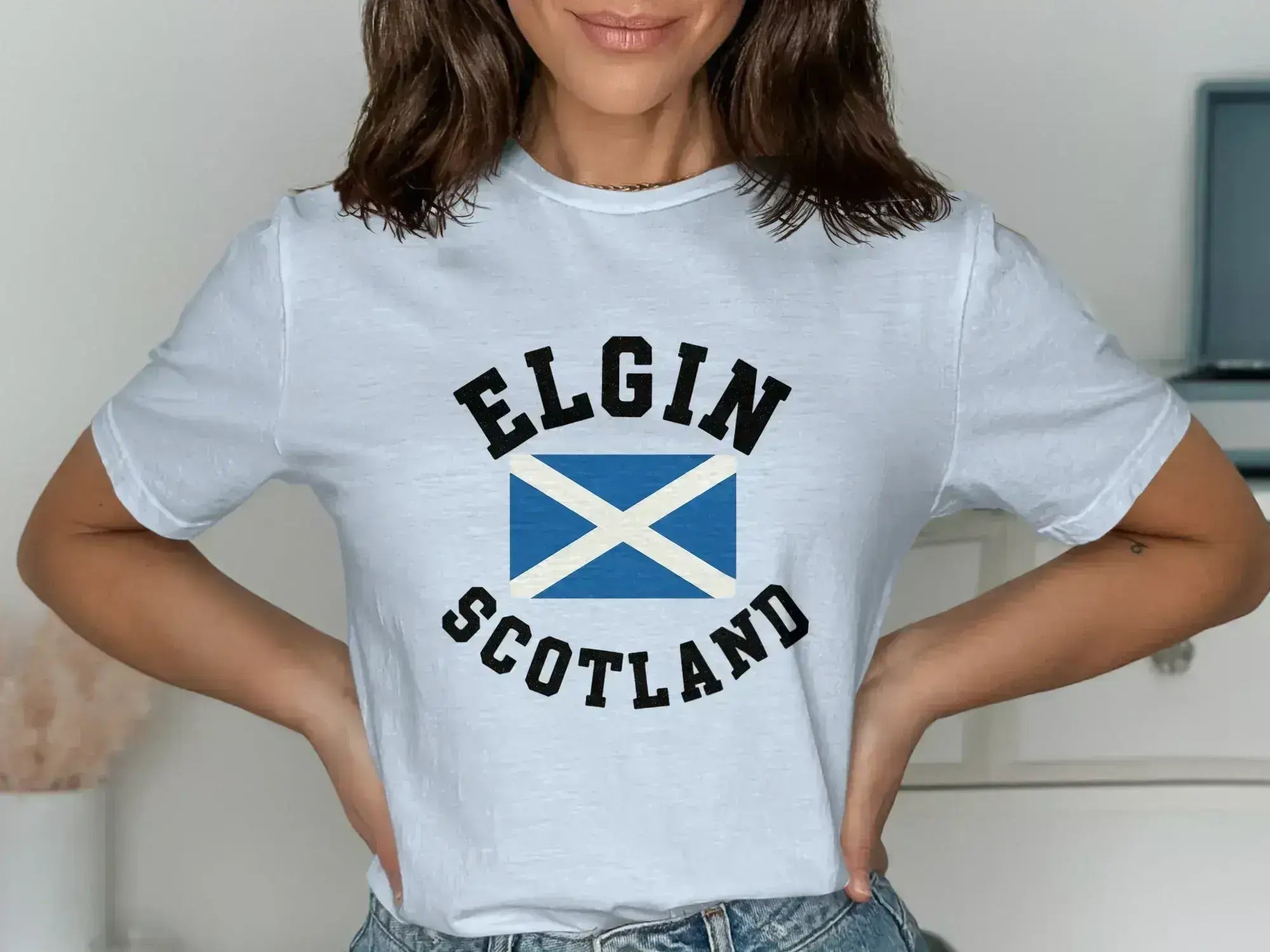 Elgin Scotland Graphic Tee with Flag Print product type