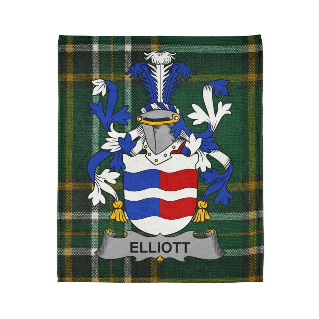 Elliott Family Crest Tartan Pattern Blanket