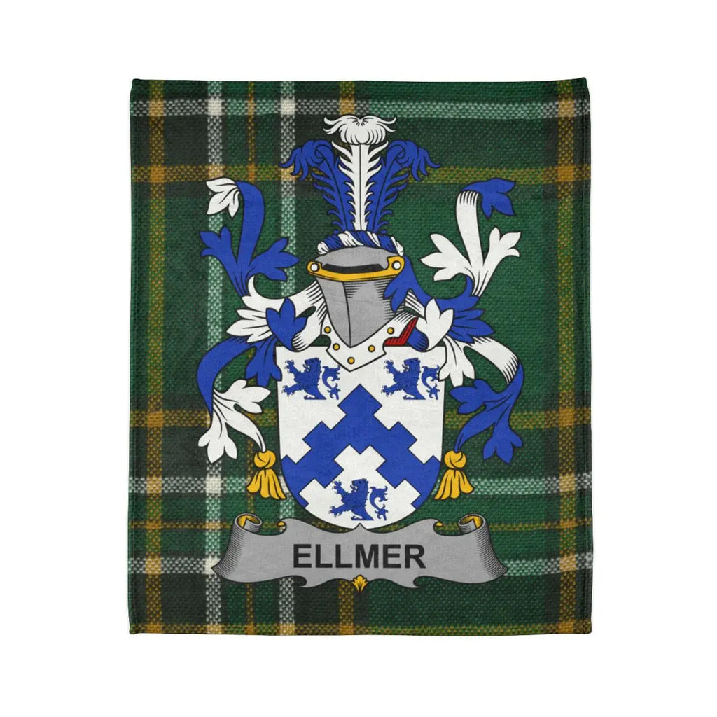 ELLMER Family Crest Tartan Design Blanket