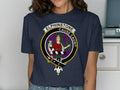 Elphinstone clan crest tee in black — soft cotton, front graphic, relaxed unisex fit