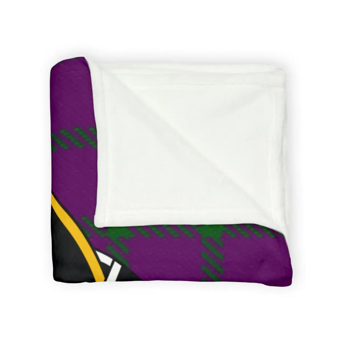 Clan Elphinstone printed throw blanket folded — lightweight polyester, hemmed edges