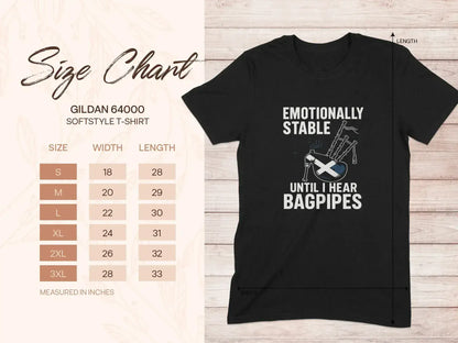 Emotionally Stable Until I Hear Bagpipes T-shirt product