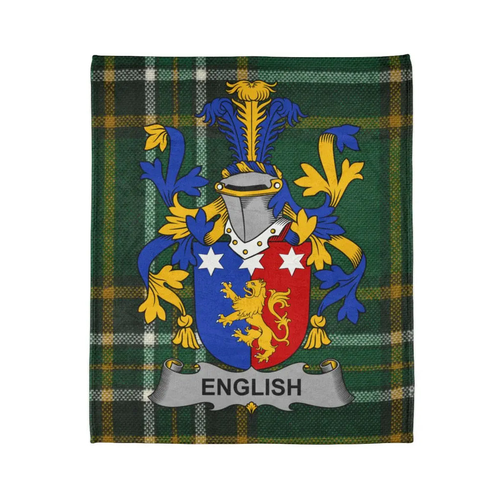 English Family Crest Tartan Blanket Design