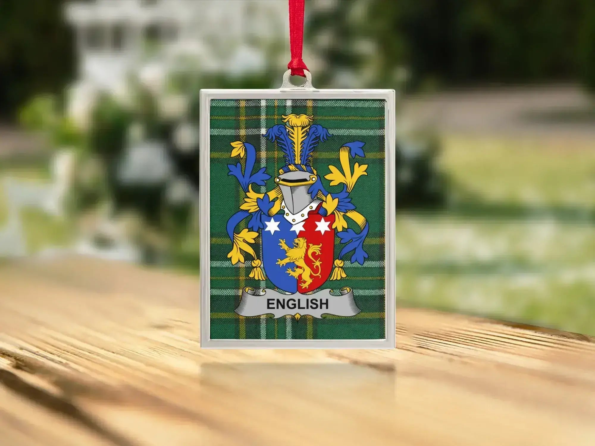 English Family Crest Plaid Design Hanging Ornament product
