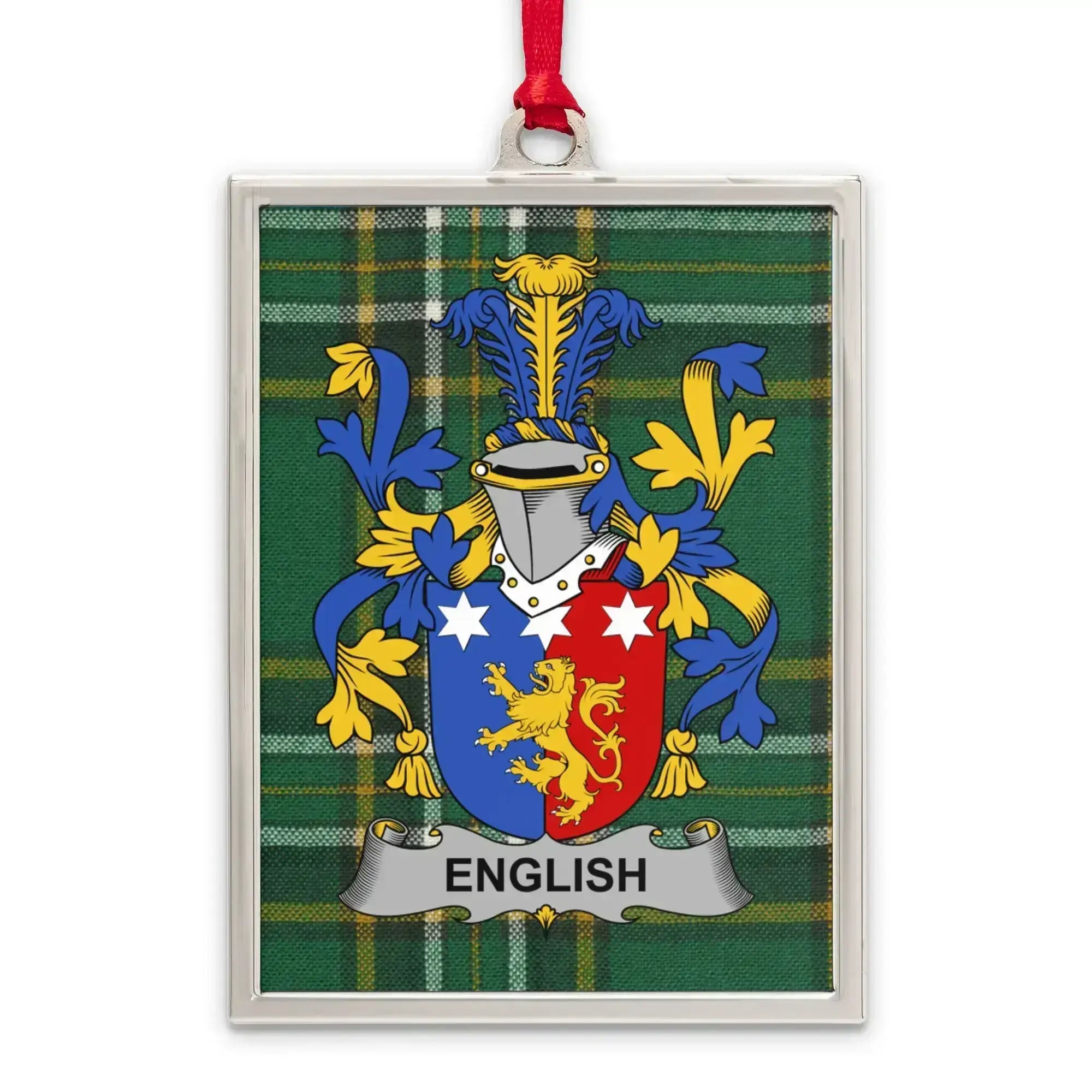 English Family Crest Tartan Plaid Print Holiday Ornament Product