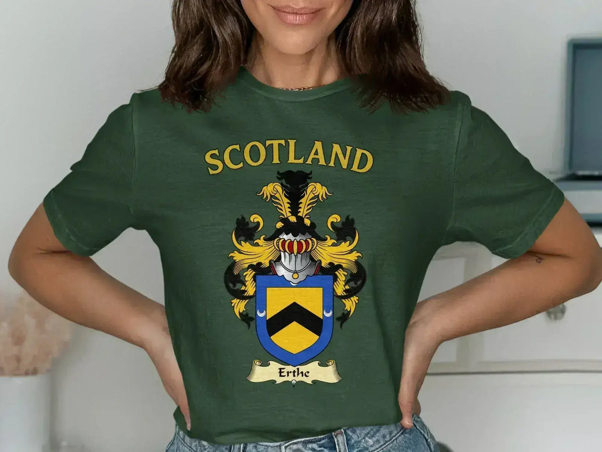 Scotland Family Crest Design Short Sleeve Shirt