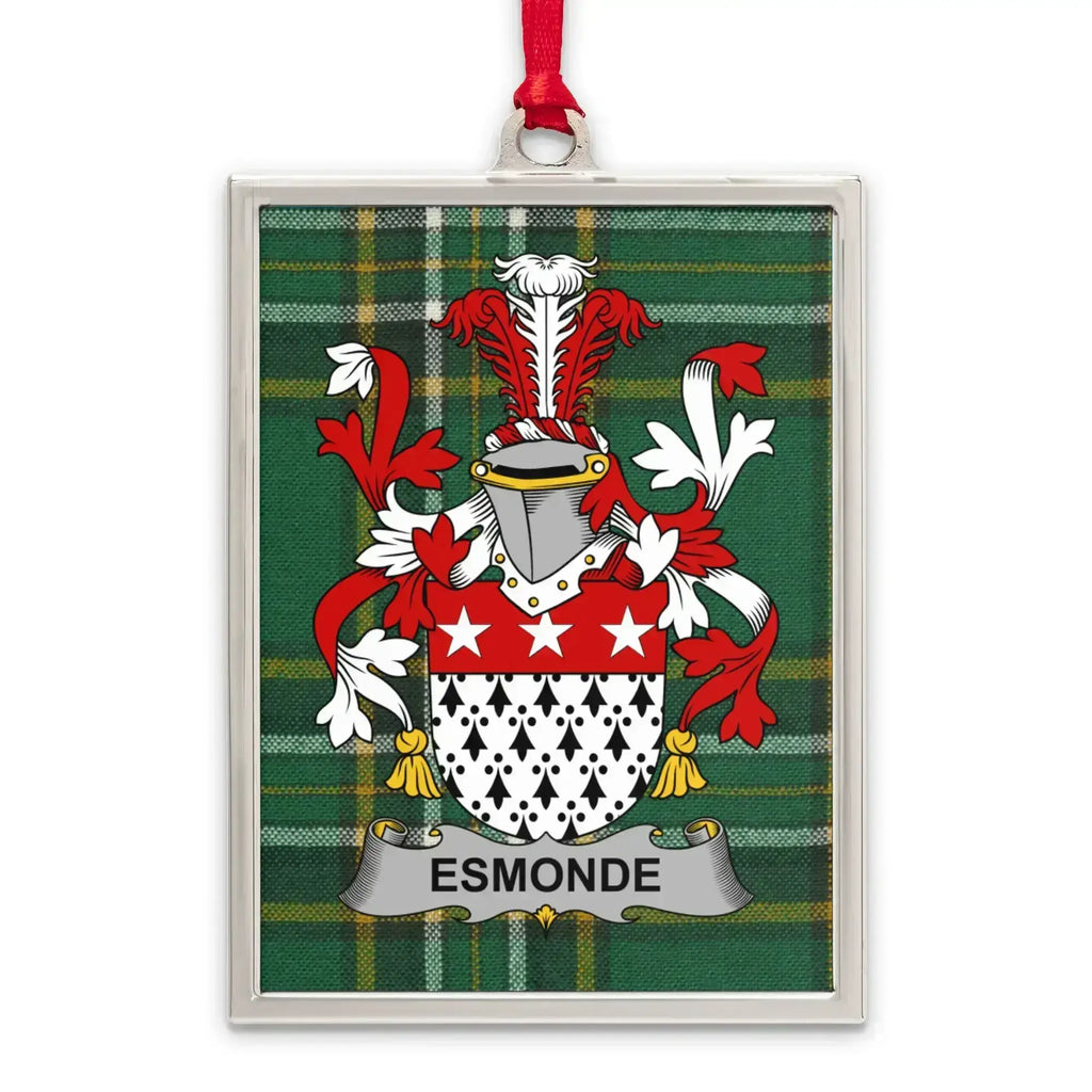 Esmonde Family Crest Plaid Background Hanging Product
