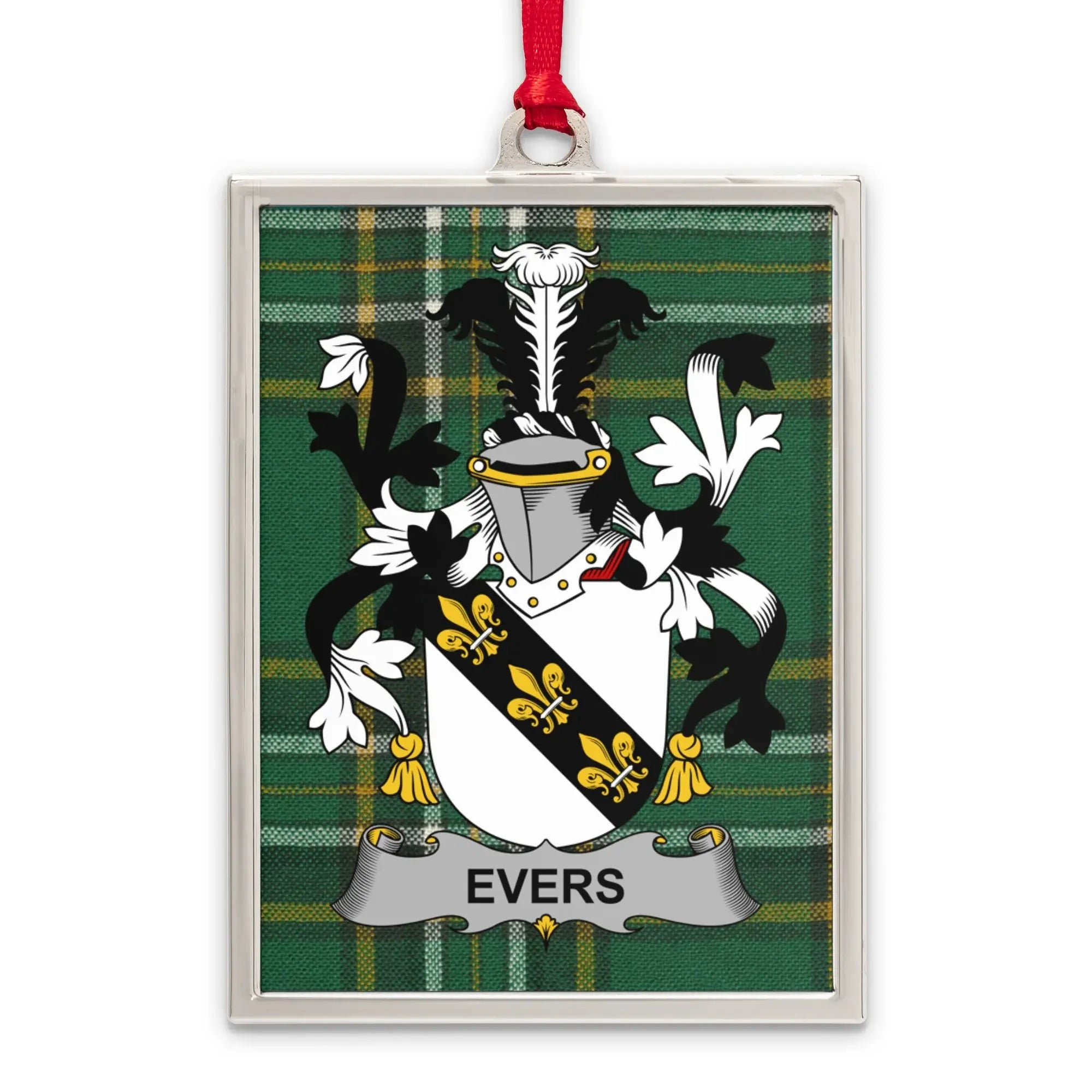 Evers Family Crest Plaid Design Ornament product