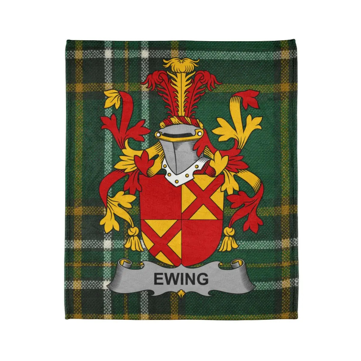 Ewing Family Crest Tartan Plaid Blanket
