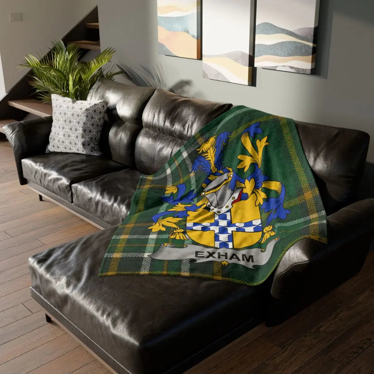 Exham Family Crest Blanket for Living Room Decor