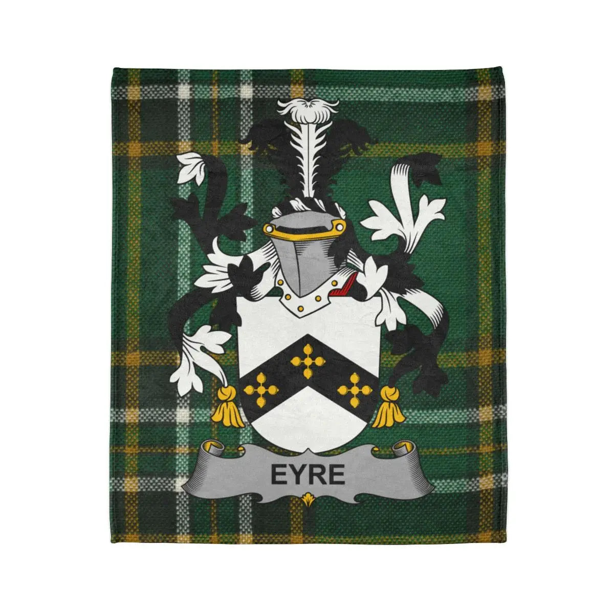 Eyre Family Crest Plaid Design Blanket