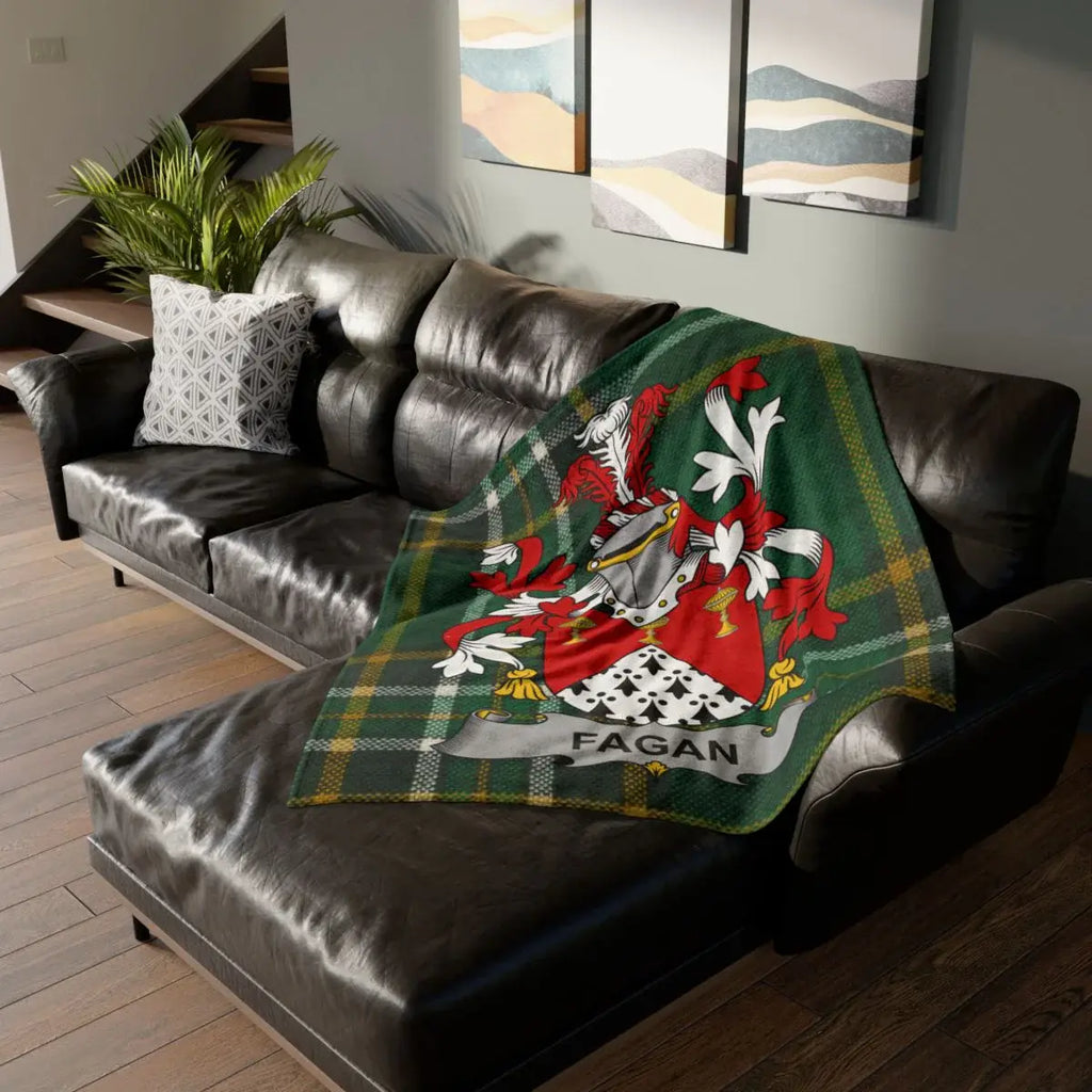 Personalized Fagan Family Crest Plaid Blanket