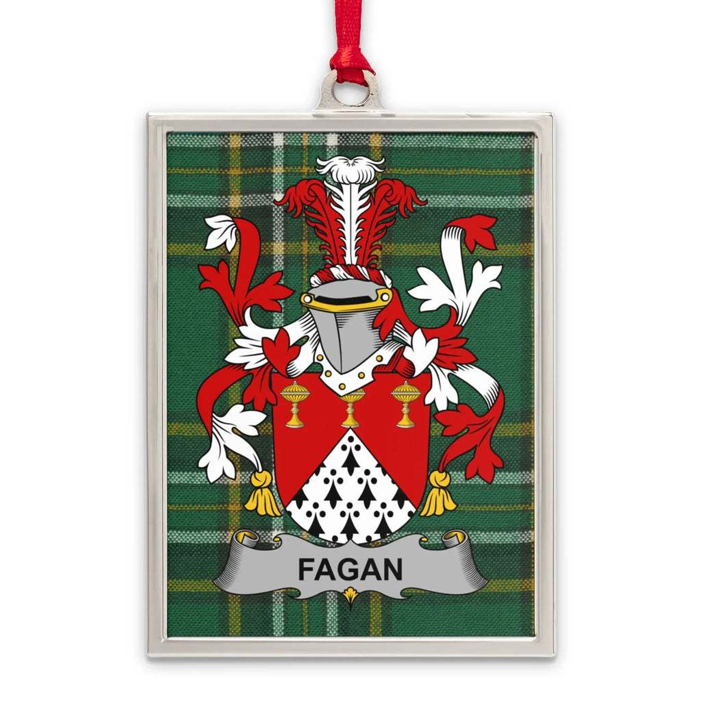 Fagan Family Crest Plaid Background Hanging Ornament product