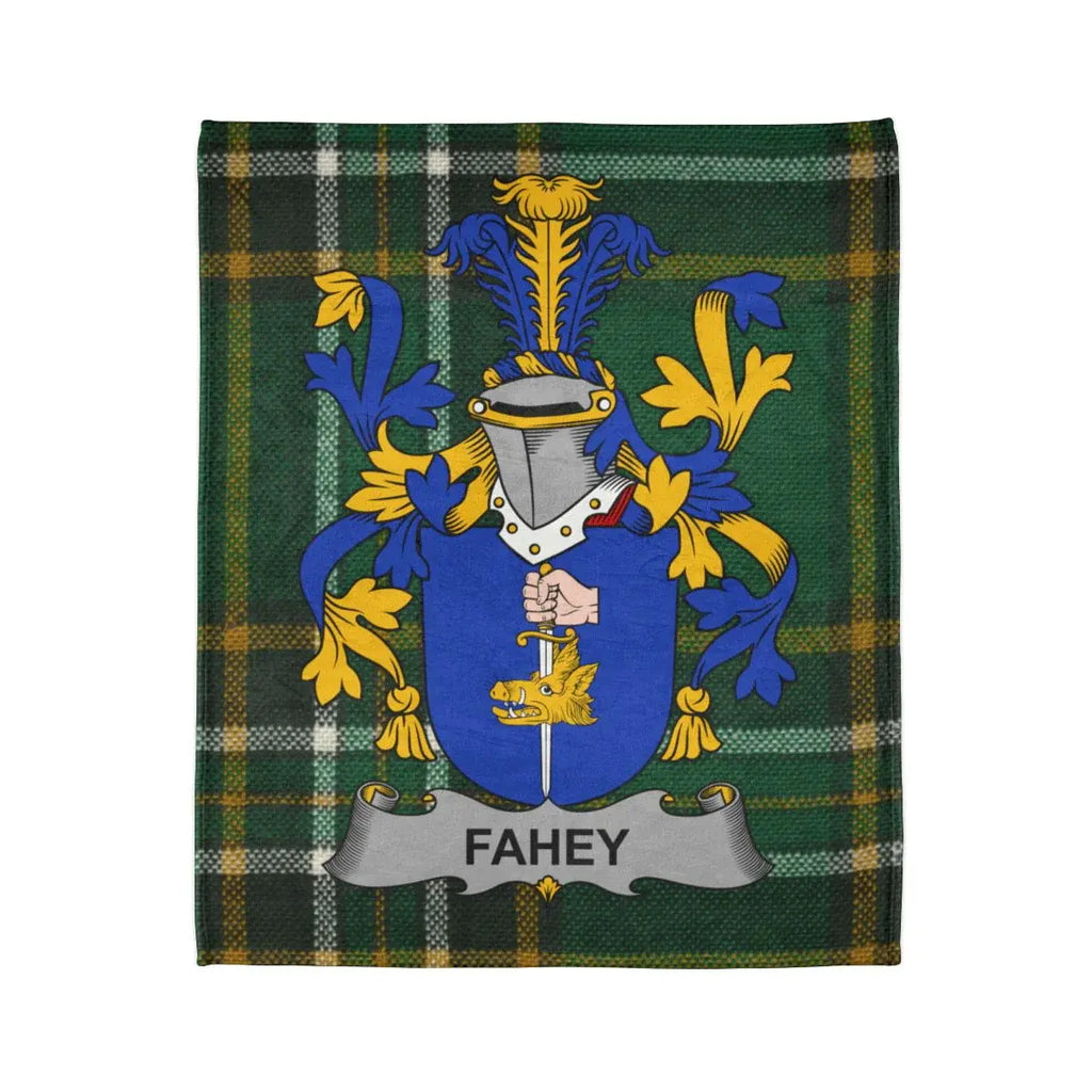 Family Crest Fahey Coat Of Arms Tartan Blanket