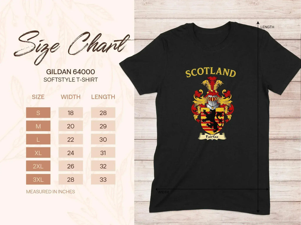 Scotland Family Crest T-Shirt for All Sizes Product
