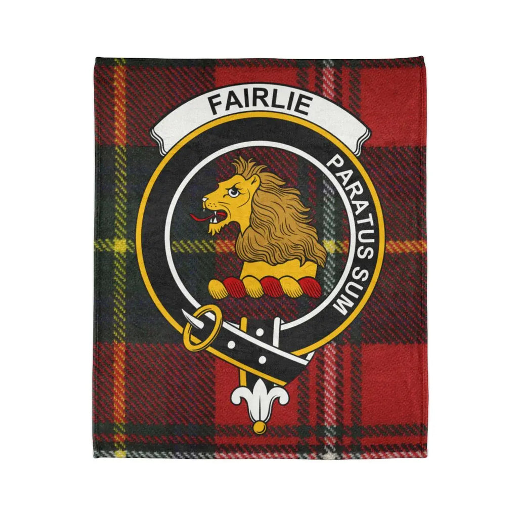FAIRLIE Paratus Sum Lion Crest Tartan Blanket