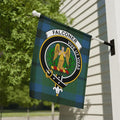 Clan Falconer tartan garden flag — 12x18 full-colour outdoor flag showing crest and motto Vive Ut Vivas