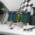 Clan Falconer tartan novelty license plate — 12x6 aluminium, crest and motto Vive Ut Vivas