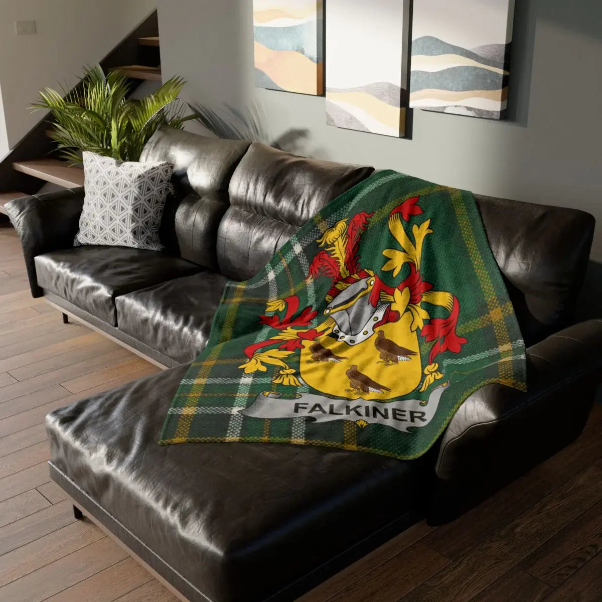 Falkiner Family Crest Design Throw Blanket