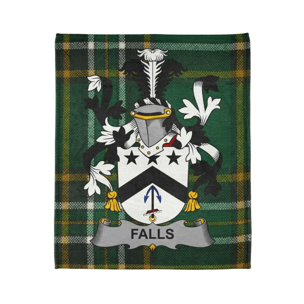Falls Green Tartan with Family Crest Blanket