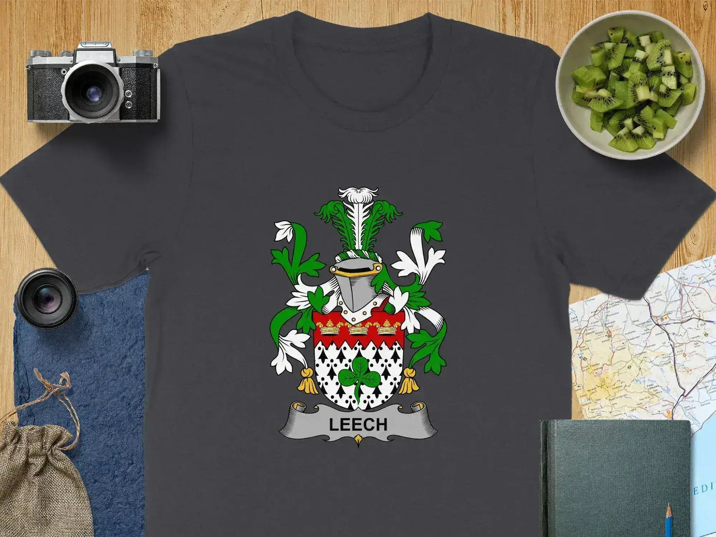 Leech Family Crest Design Printed on Clothing product