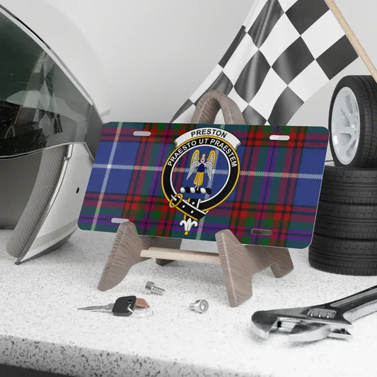 Preston Plaid Crest Custom License Plate product