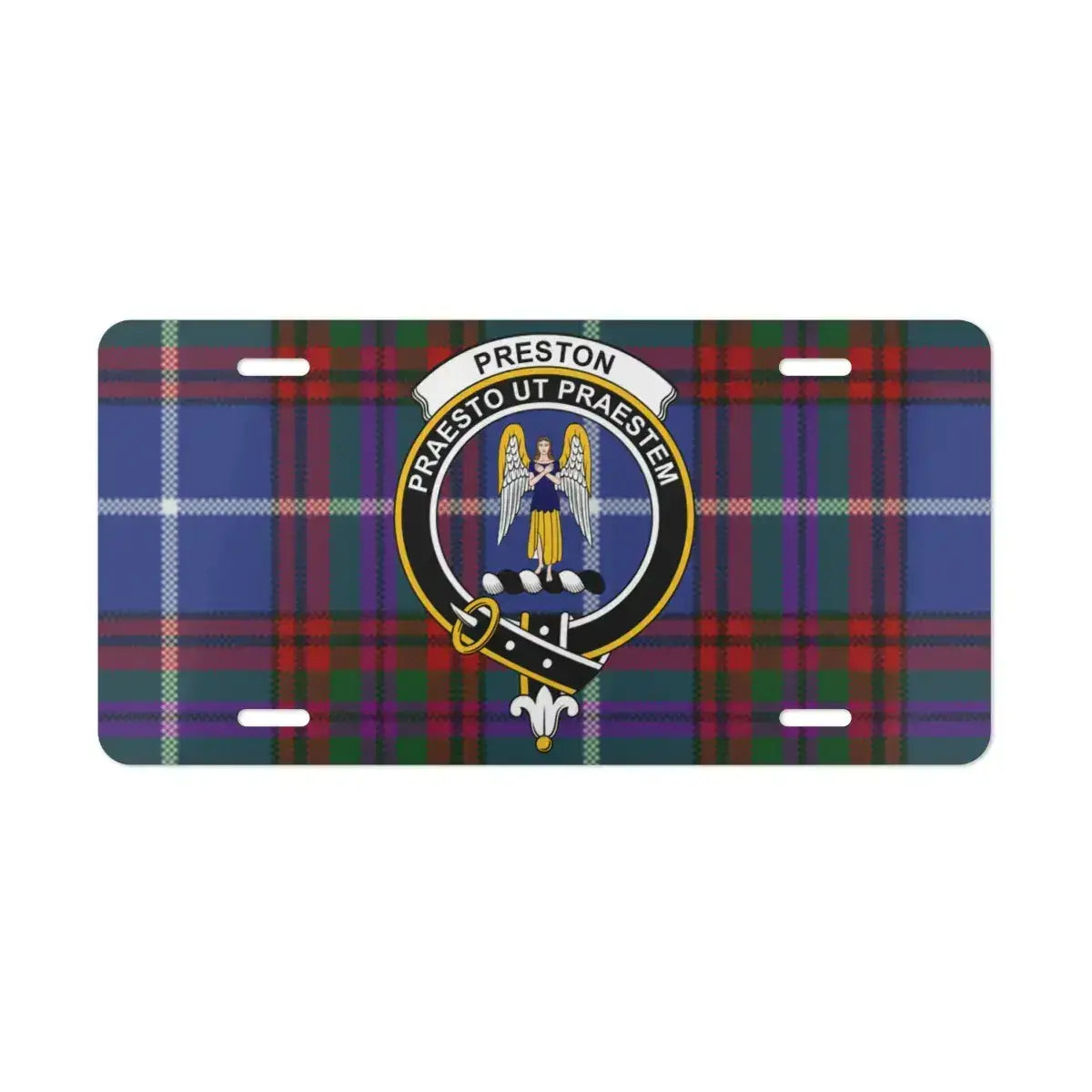 Preston Praesto Ut Praestem Plaid License Plate product