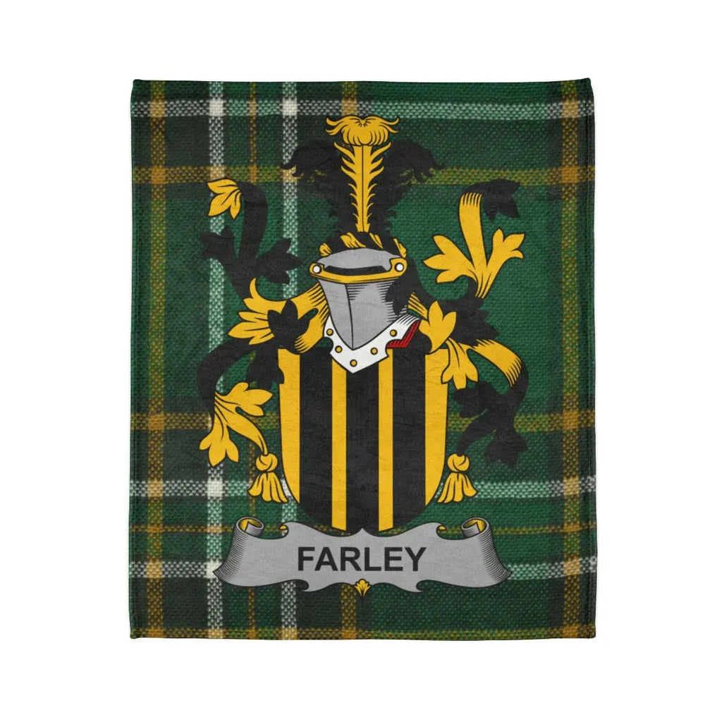 Family Crest of Farley Printed Tartan Blanket