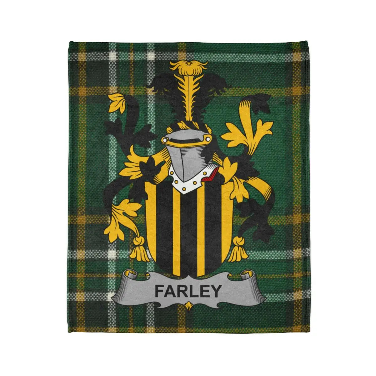 Family Crest of Farley Printed Tartan Blanket