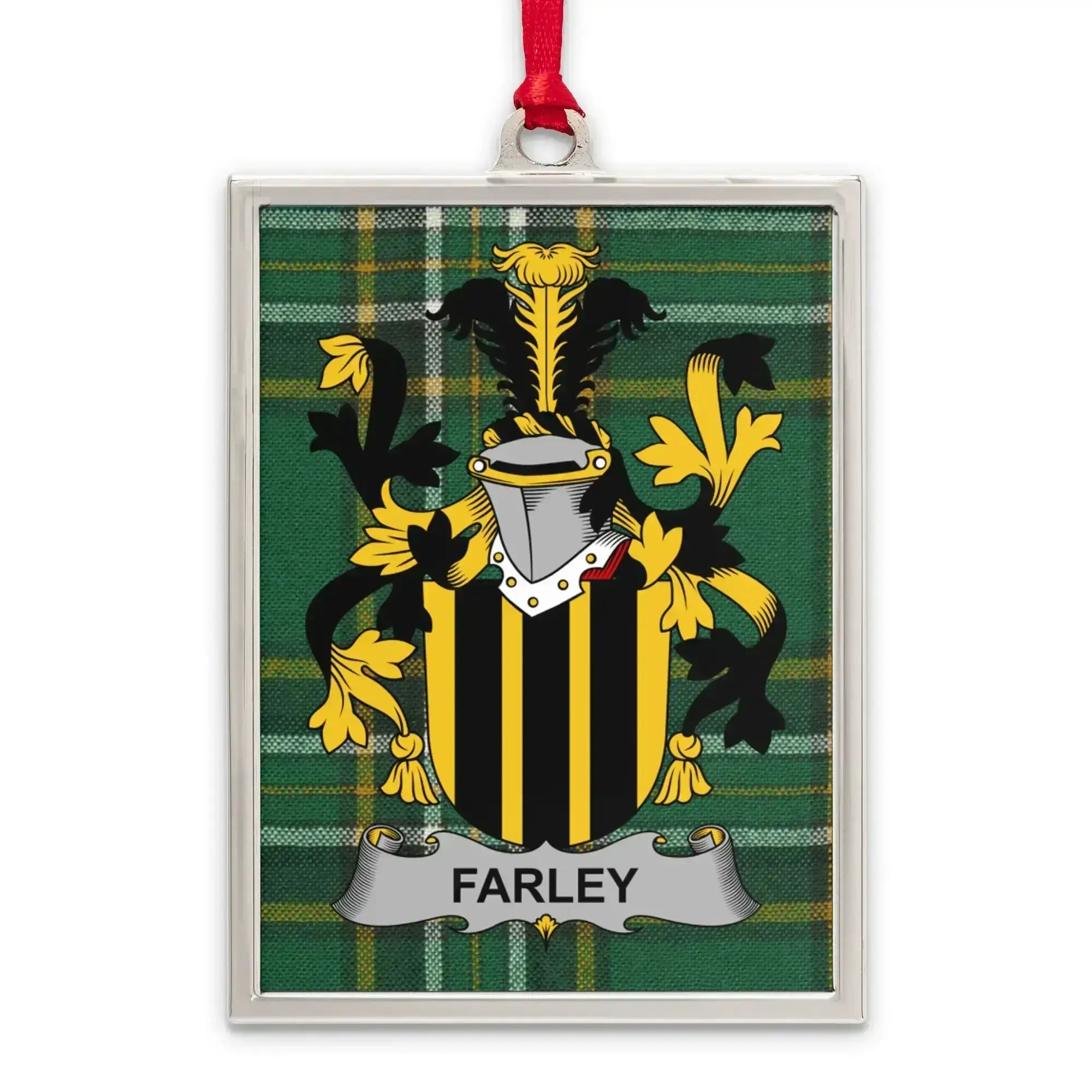 Farley Family Crest and Tartan Pattern Ornament product