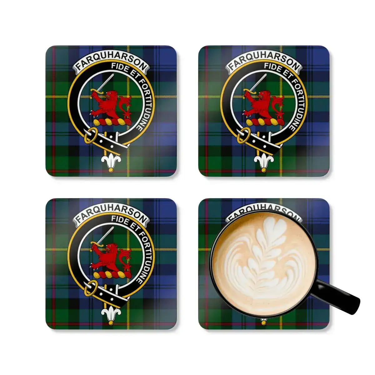 Farquharson Tartan Crest Printed Coasters product