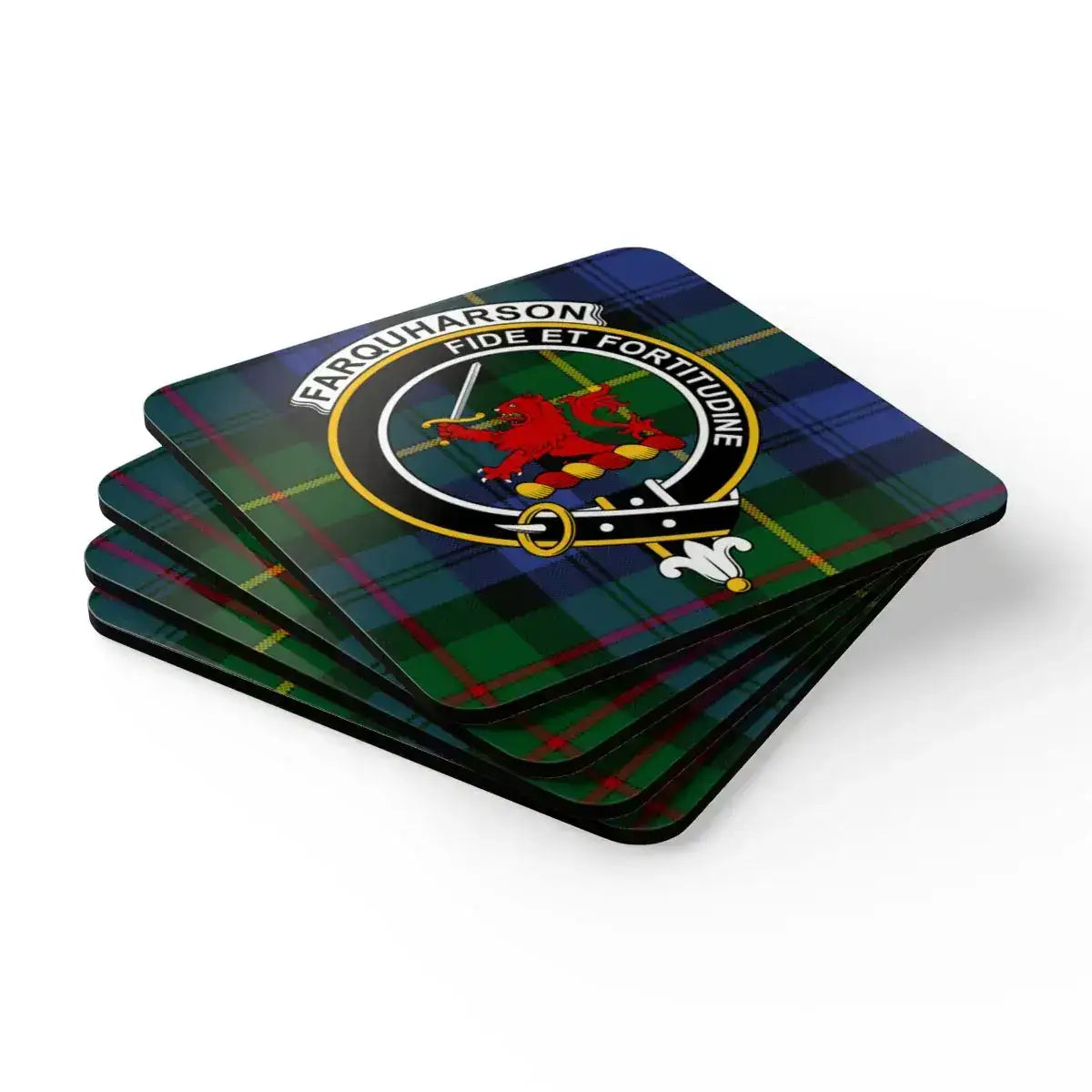 Farquharson Tartan Plaid Crest Design Coasters product