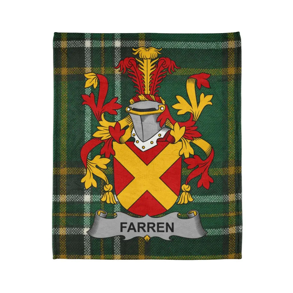 Farren Family Crest Plaid Pattern Blanket