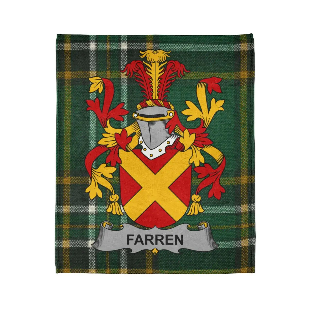 Farren Family Crest Plaid Pattern Blanket