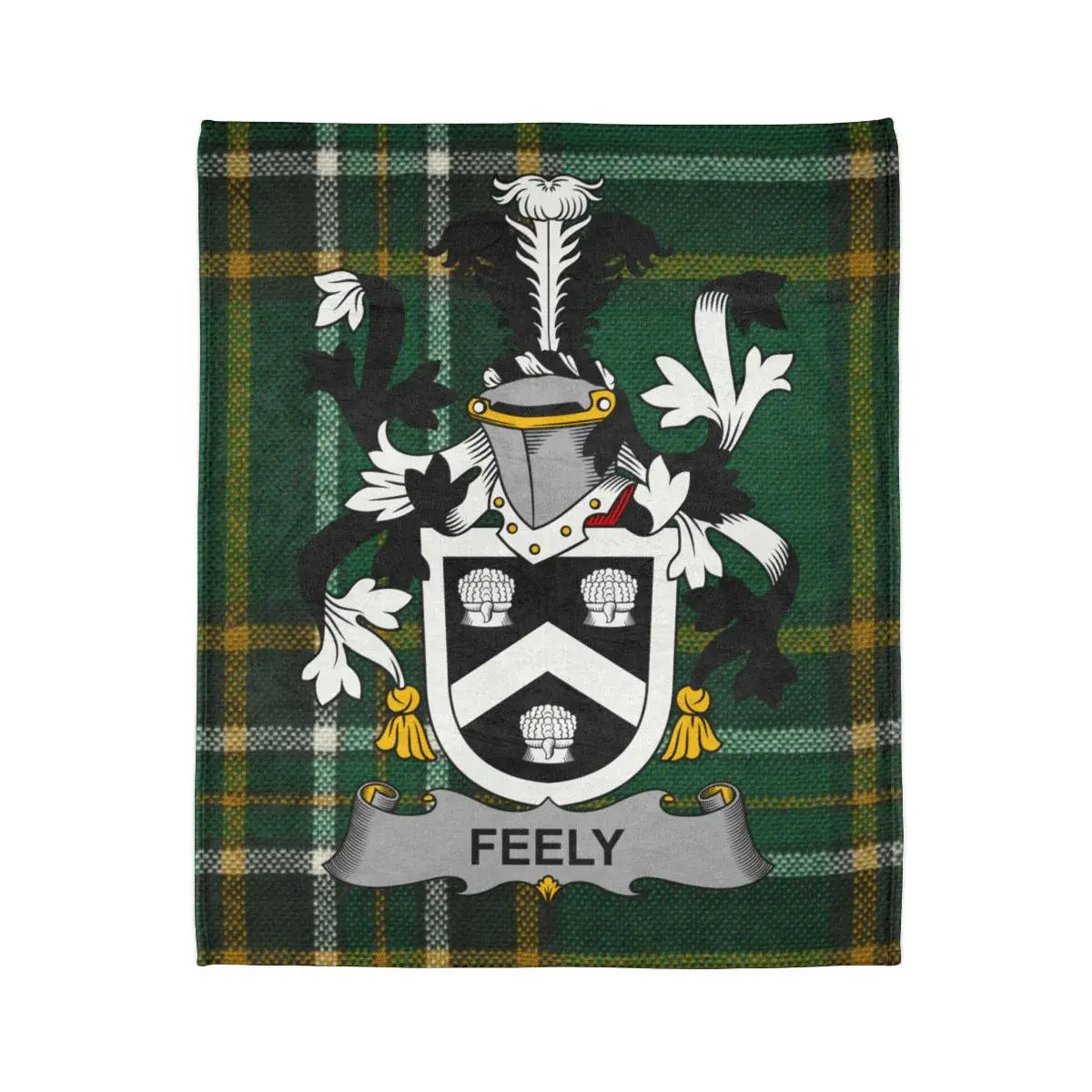 Feely Family Crest Tartan Plaid Blanket