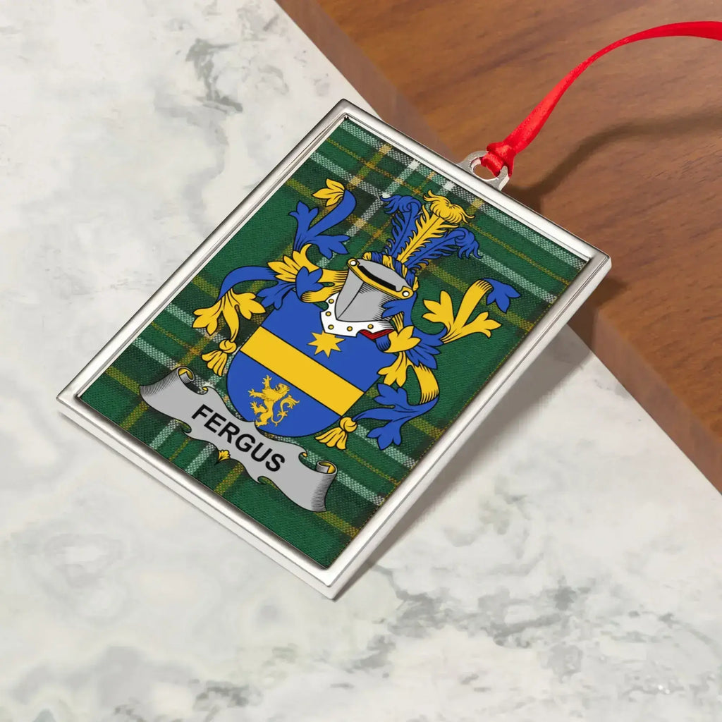Fergus Family Crest Plaid Design Ornament product