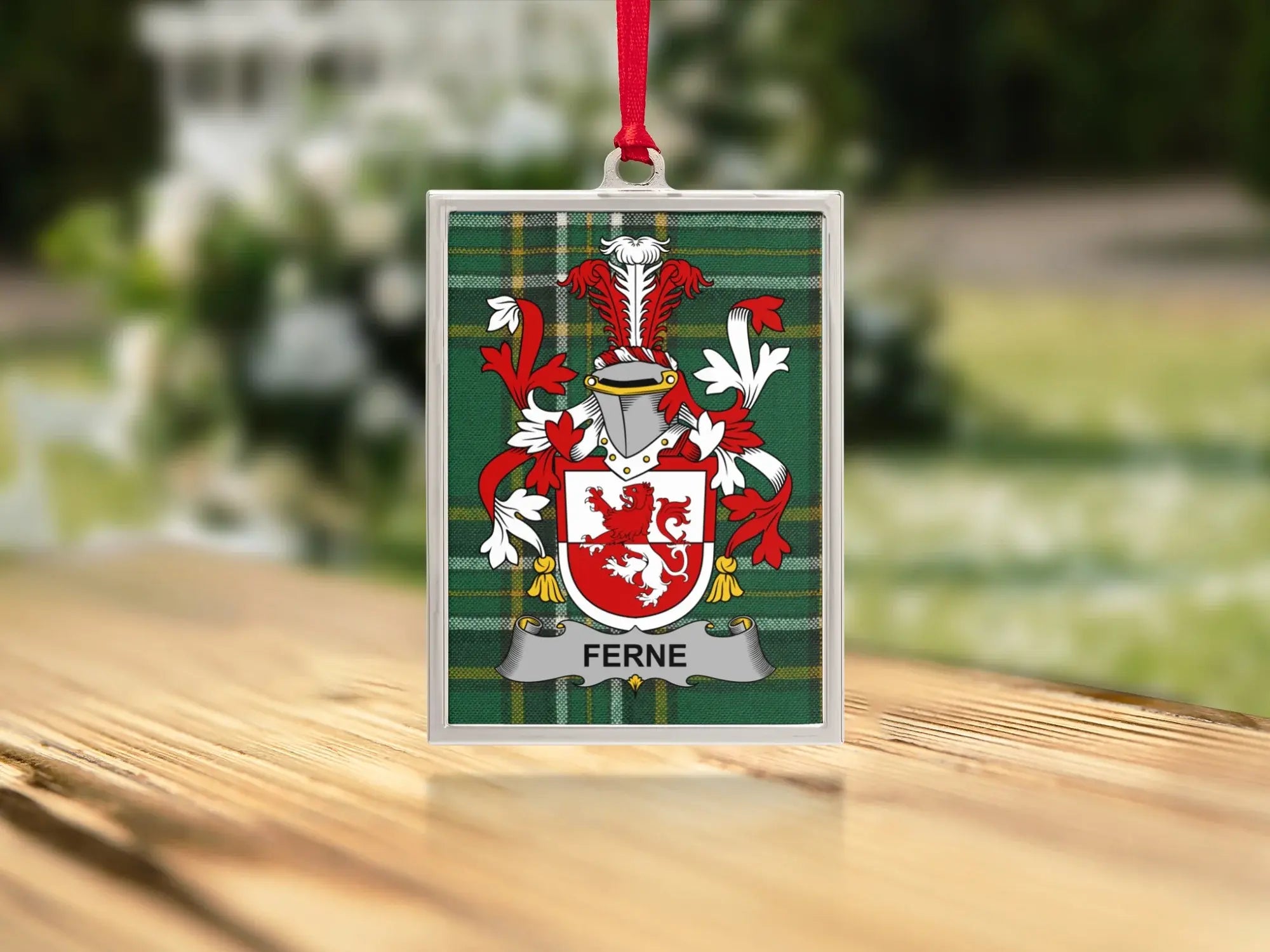 Ferne Coat Of Arms Irish Tartan Christmas Ornament 