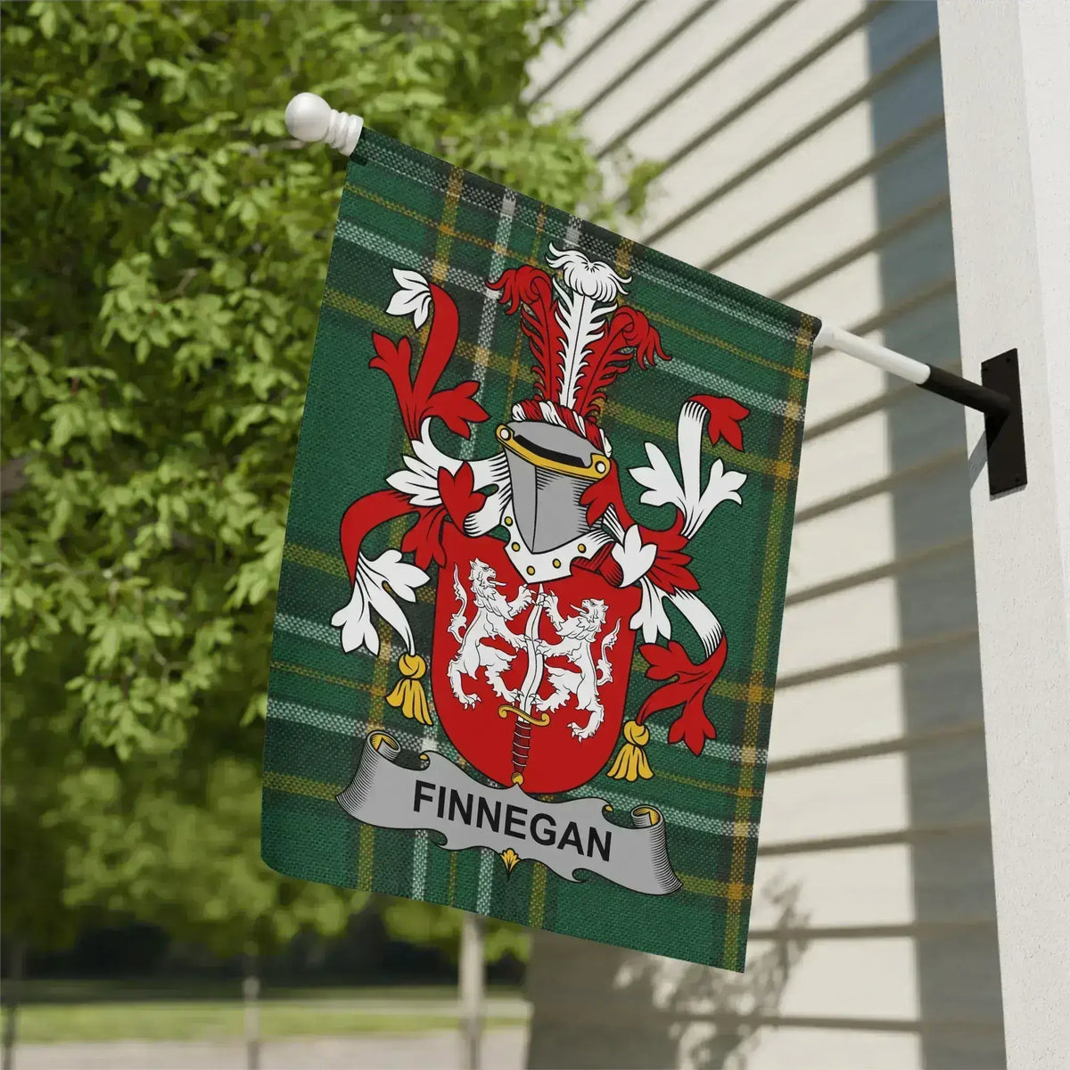 Finnegan Family Crest Garden House Flag